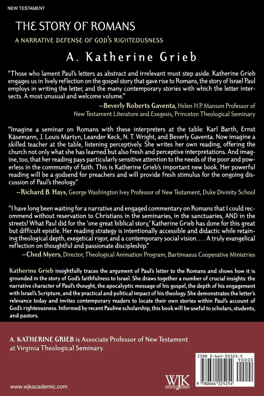 Rückseite: 9780664225254 | The Story of Romans | Grieb | Taschenbuch | Kartoniert / Broschiert