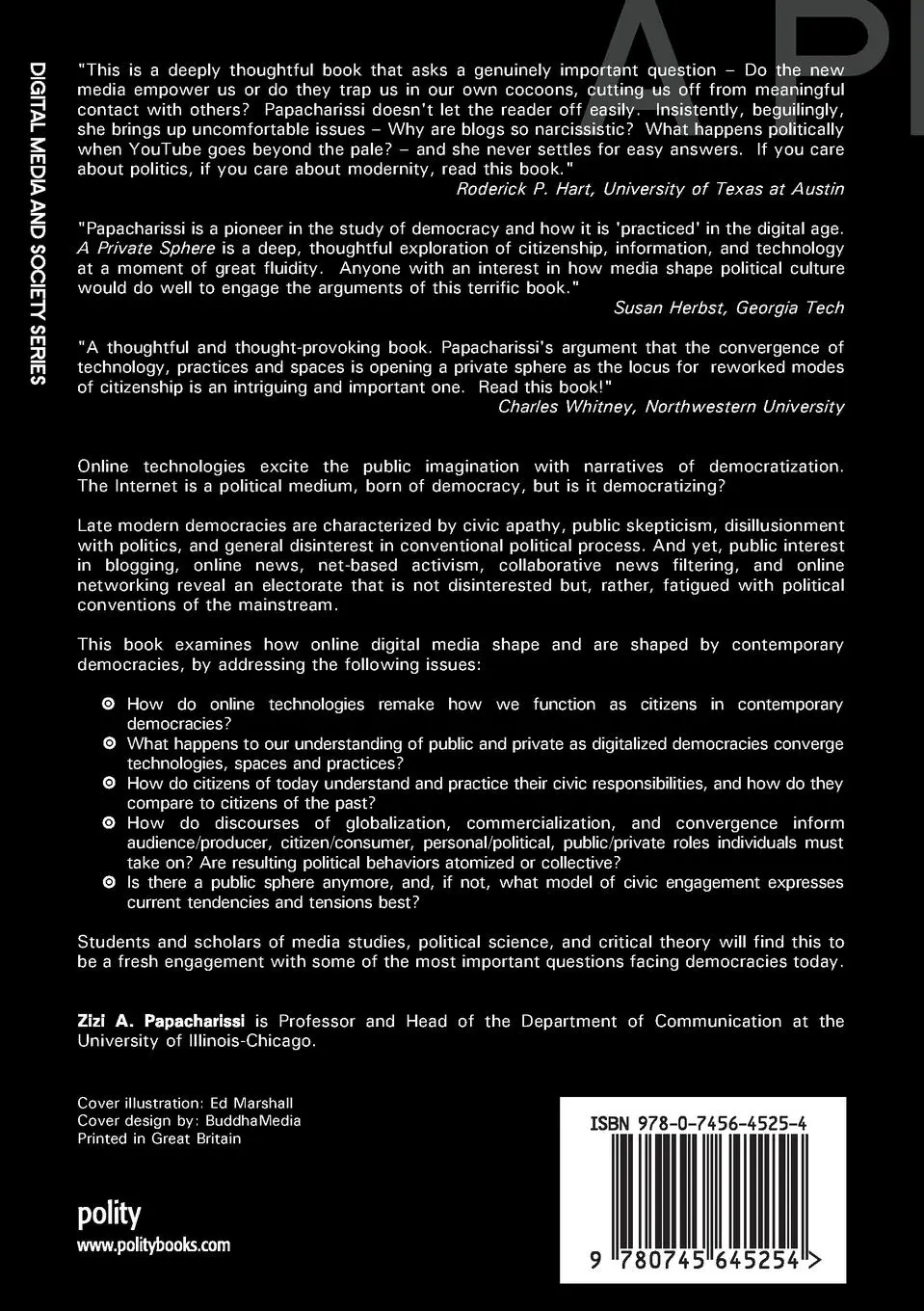 Rückseite: 9780745645254 | Private Sphere | Democracy in a Digital Age | Zizi A Papacharissi