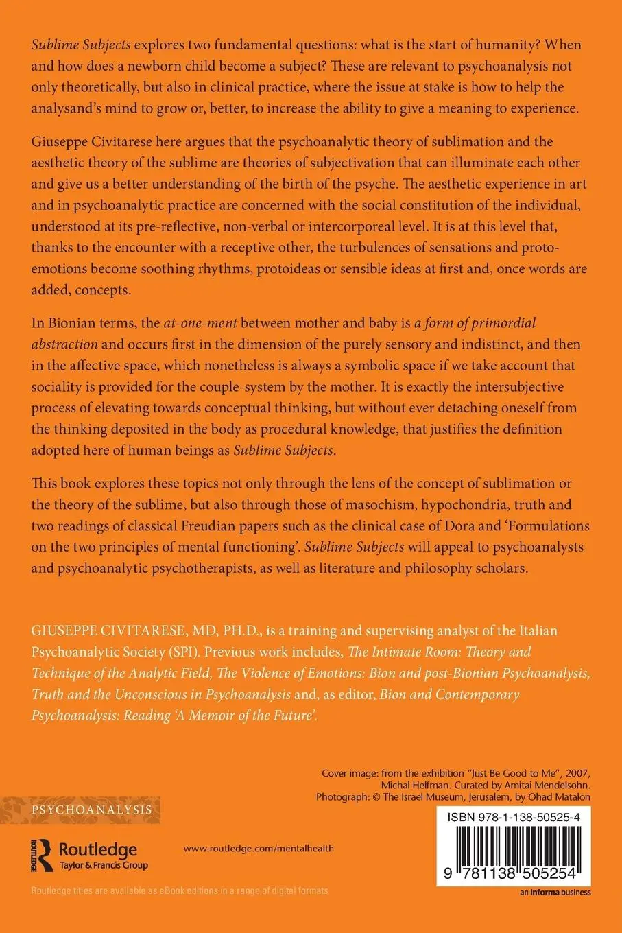 Rückseite: 9781138505254 | Sublime Subjects | Giuseppe Civitarese | Taschenbuch | Englisch | 2017