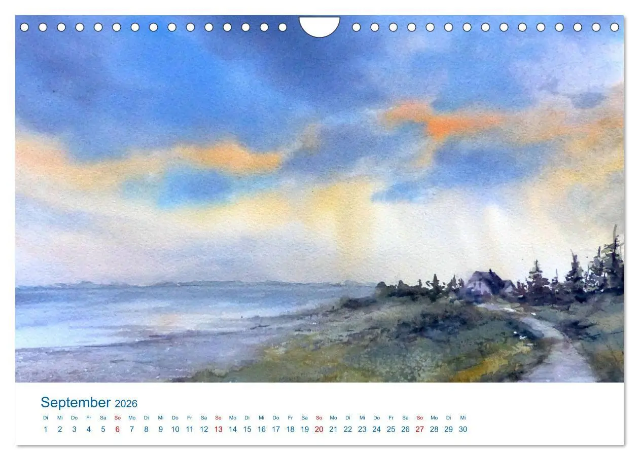 Bild: 9783457325254 | Föhr - Aquarelle (Wandkalender 2026 DIN A4 quer), CALVENDO...
