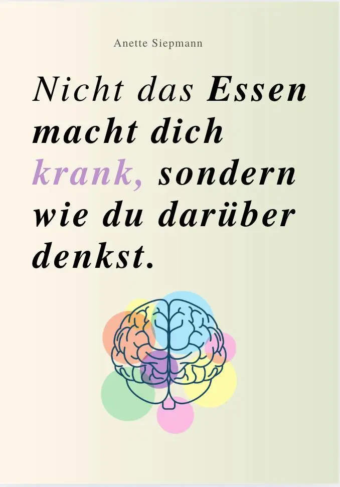 Cover: 9791281365254 | NICHT DAS ESSEN MACHT DICH KRANK, SONDERN WIE DU DARÜBER DENKST | Buch