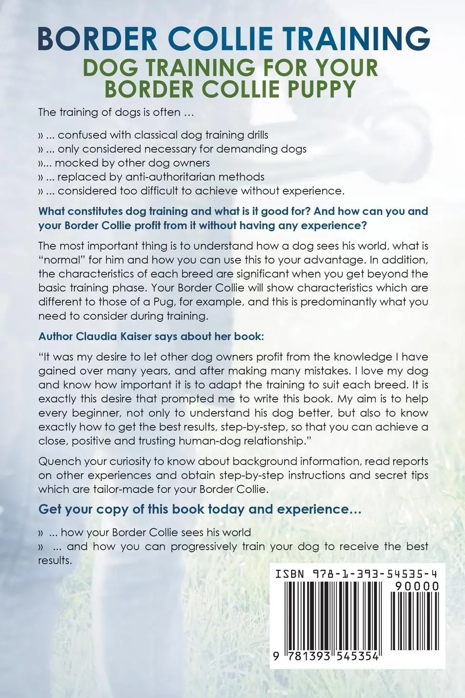 Rückseite: 9781393545354 | Border Collie Training - Dog Training for your Border Collie puppy