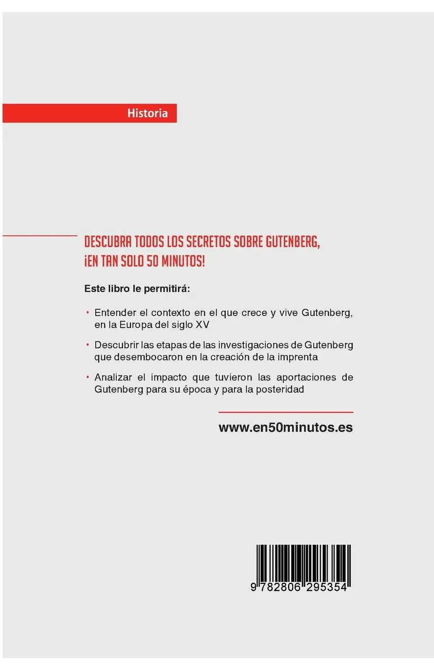 Rückseite: 9782806295354 | Gutenberg | La revolucionaria imprenta de tipos móviles | 50minutos