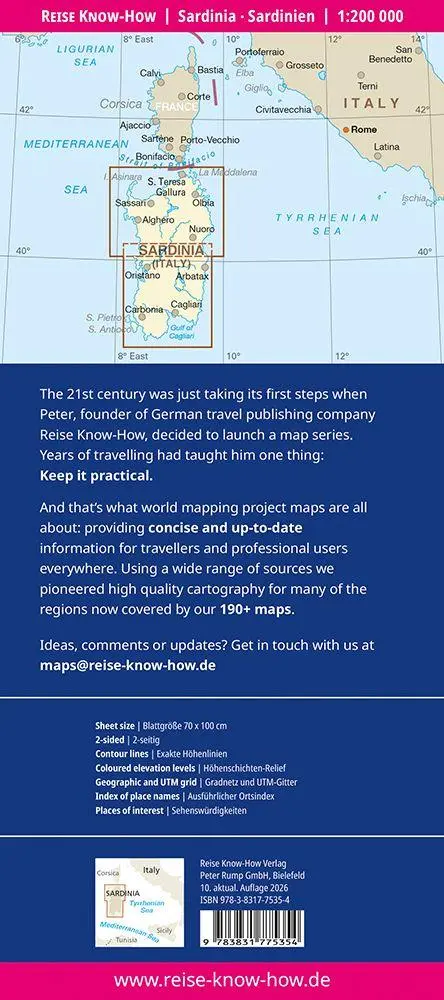 Bild: 9783831775354 | Reise Know-How Landkarte Sardinien / Sardinia (1:200.000) | 2 S.