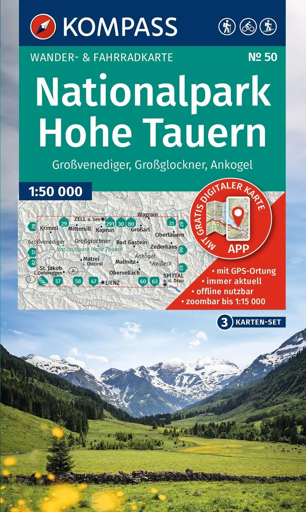 Cover: 9783991545354 | KOMPASS Wanderkarten-Set 50 Nationalpark Hohe Tauern,...
