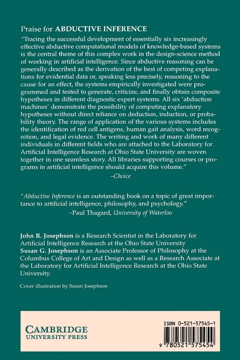 Rückseite: 9780521575454 | Abductive Inference | Computation, Philosophy, Technology | Buch