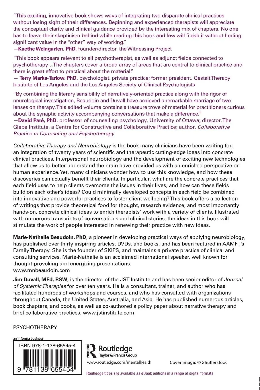 Rückseite: 9781138655454 | Collaborative Therapy and Neurobiology | Evolving Practices in Action