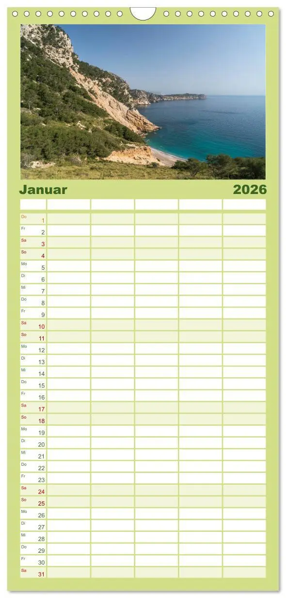 Bild: 9783516495454 | Familienplaner 2026 - Spanien - Balearen - Mallorca mit 5 Spalten...