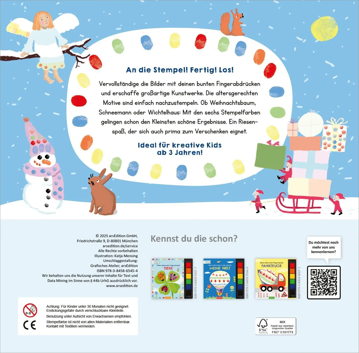 Rückseite: 9783845865454 | Meine allerersten Fingerstempel Winterwelt | Katja Mensing | Buch
