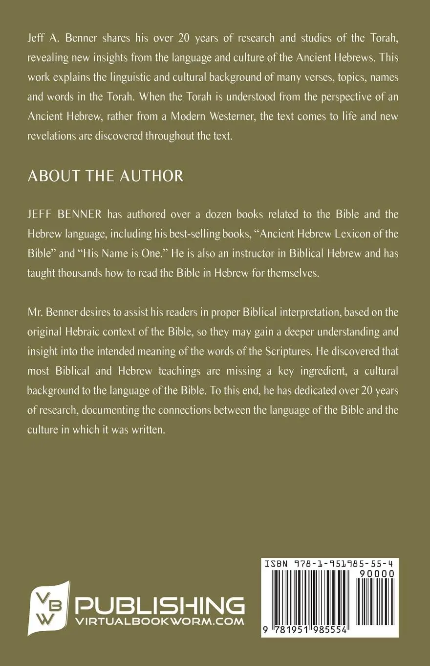 Rückseite: 9781951985554 | Benner's Translation of the Torah | Jeff A. Benner | Taschenbuch