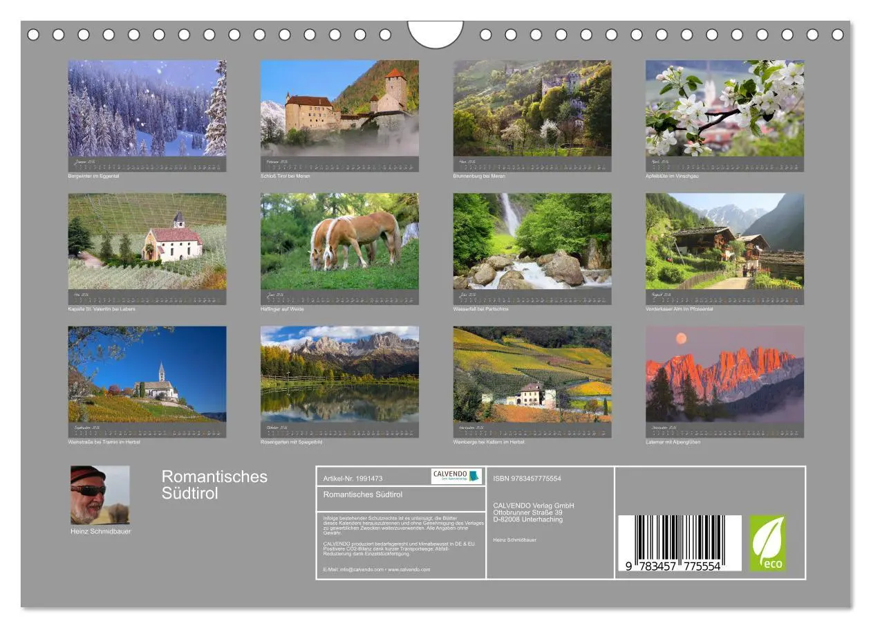 Bild: 9783457775554 | Romantisches Südtirol (Wandkalender 2026 DIN A4 quer), CALVENDO...