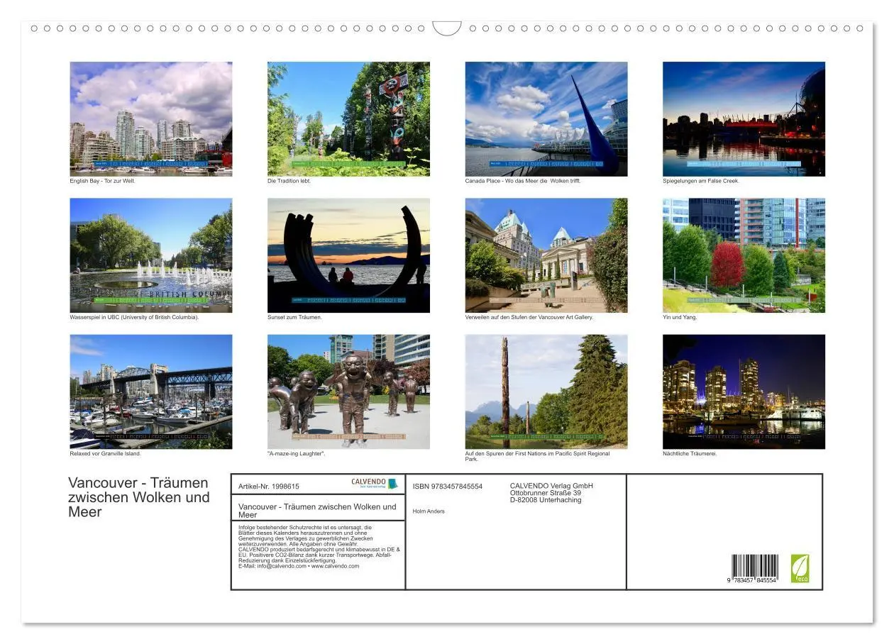 Bild: 9783457845554 | Vancouver - Träumen zwischen Wolken und Meer (Wandkalender 2026 DIN...