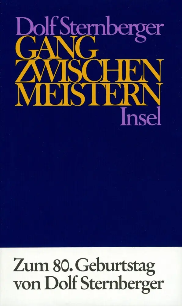 Cover: 9783458145554 | Gang zwischen Meistern | Dolf Sternberger | Buch | 467 S. | Deutsch