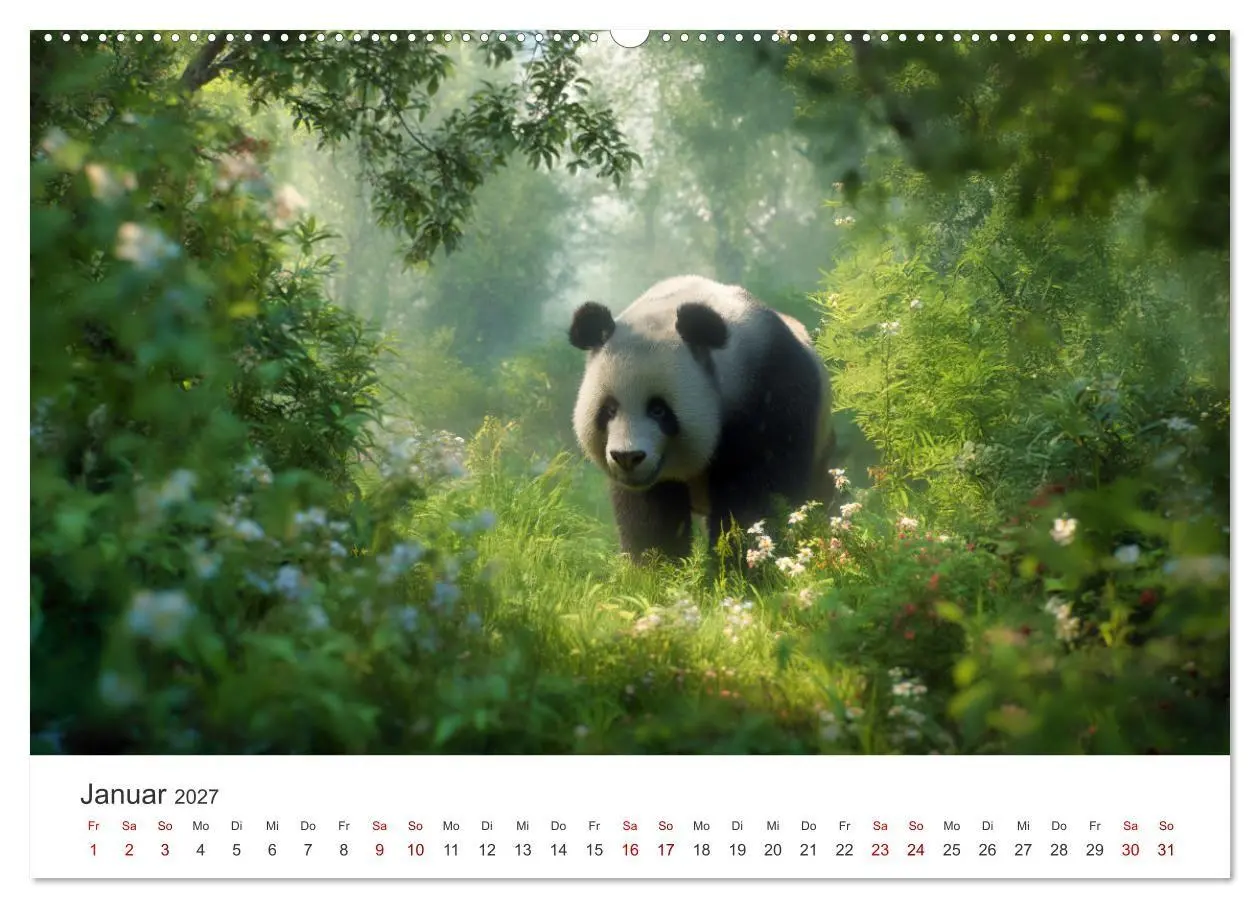 Bild: 9783516935554 | Schwarz auf Weiß - Der Panda-Kalender (hochwertiger Premium...