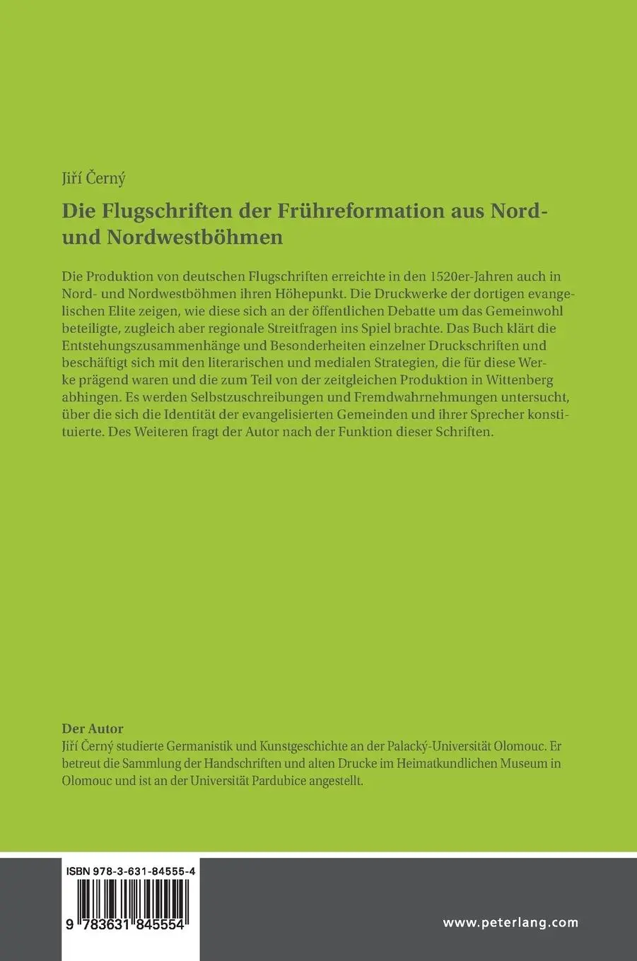 Rückseite: 9783631845554 | Die Flugschriften der Frühreformation aus Nord- und Nordwestböhmen