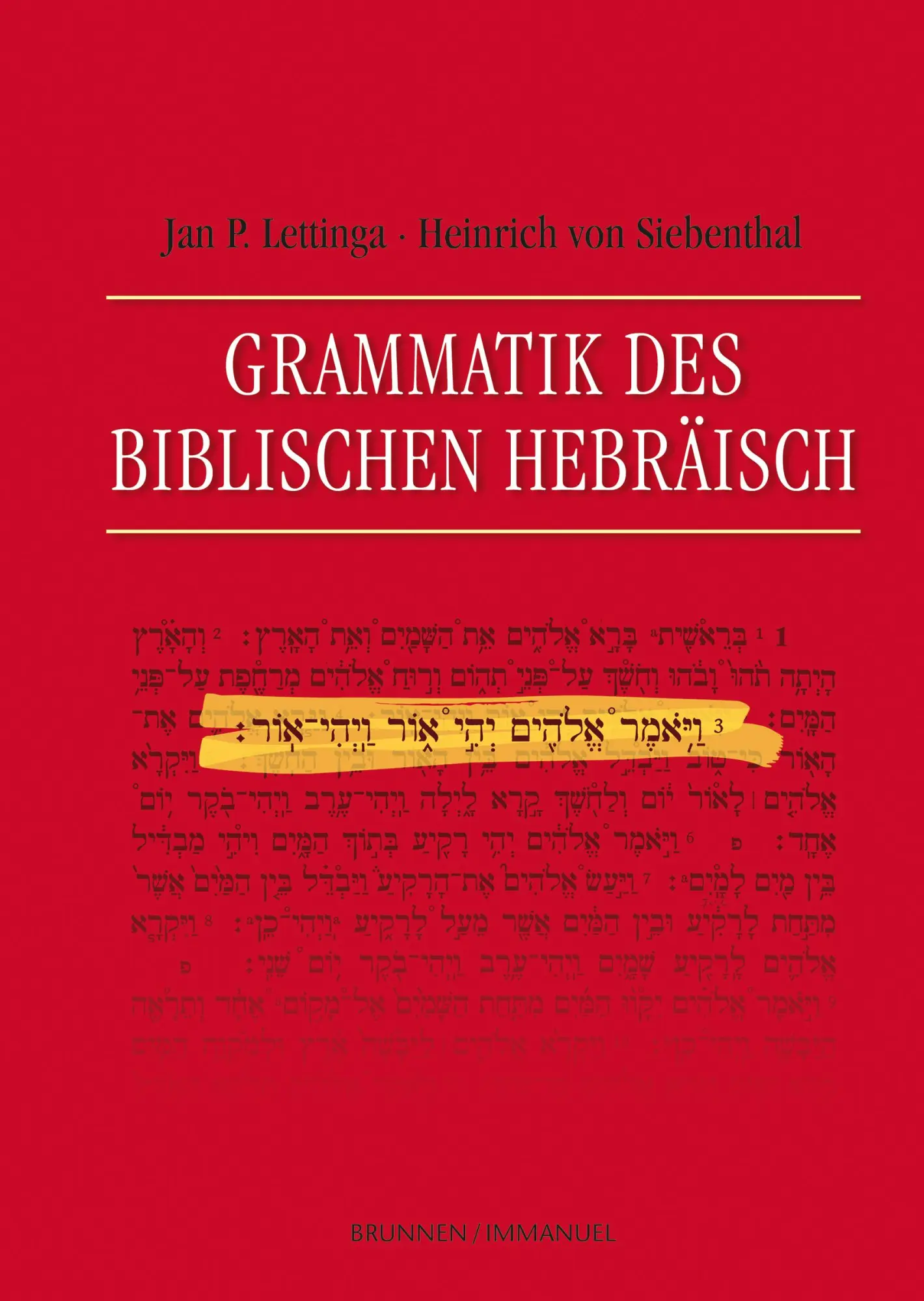 Cover: 9783765595554 | Grammatik des Biblischen Hebräisch | Jan P. Lettinga | Buch | 495 S.