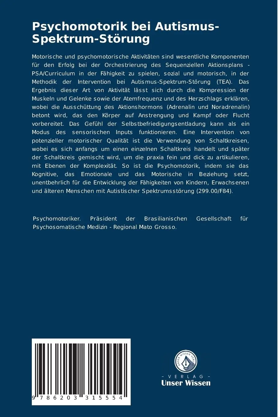 Rückseite: 9786203315554 | Psychomotorik bei Autismus-Spektrum-Störung | Sousa | Taschenbuch