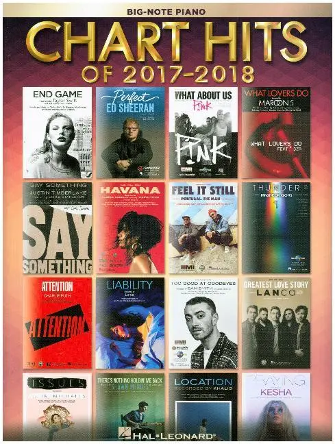 Cover: 888680735654 | Chart Hits of 2017-2018 | Big-Note Piano | Various | Big Note Songbook