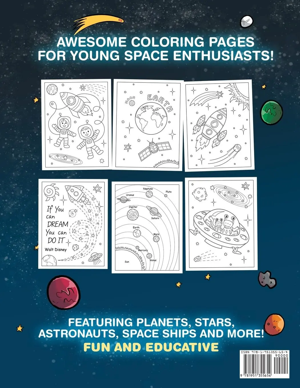 Rückseite: 9781951355654 | Space Coloring Book for Kids | Clever Kiddo | Taschenbuch | Englisch