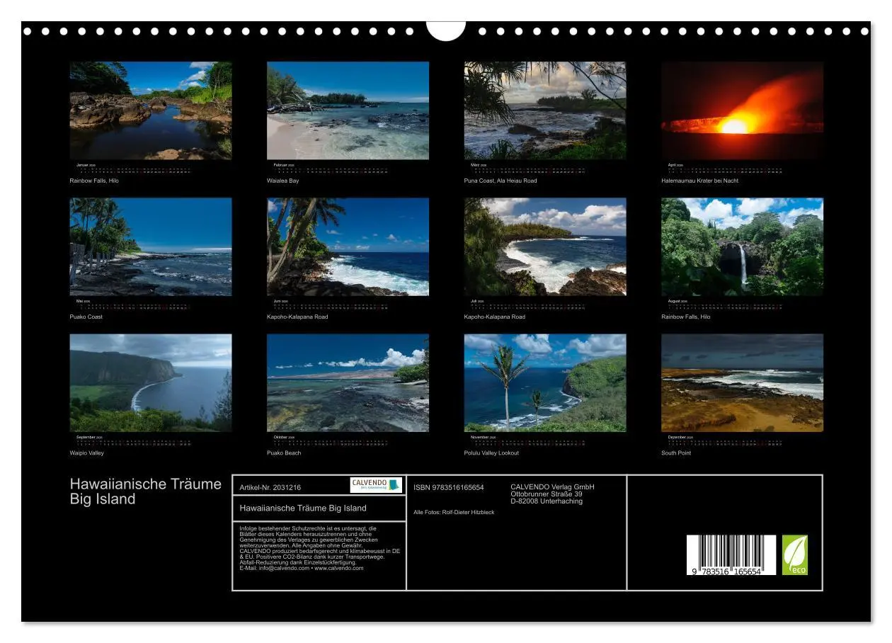Bild: 9783516165654 | Hawaiianische Träume Big Island (Wandkalender 2026 DIN A3 quer),...