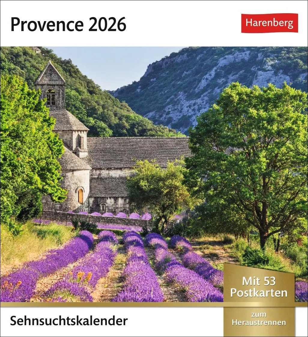 Cover: 9783840035654 | Provence Sehnsuchtskalender 2026 - Wochenkalender mit 53 Postkarten