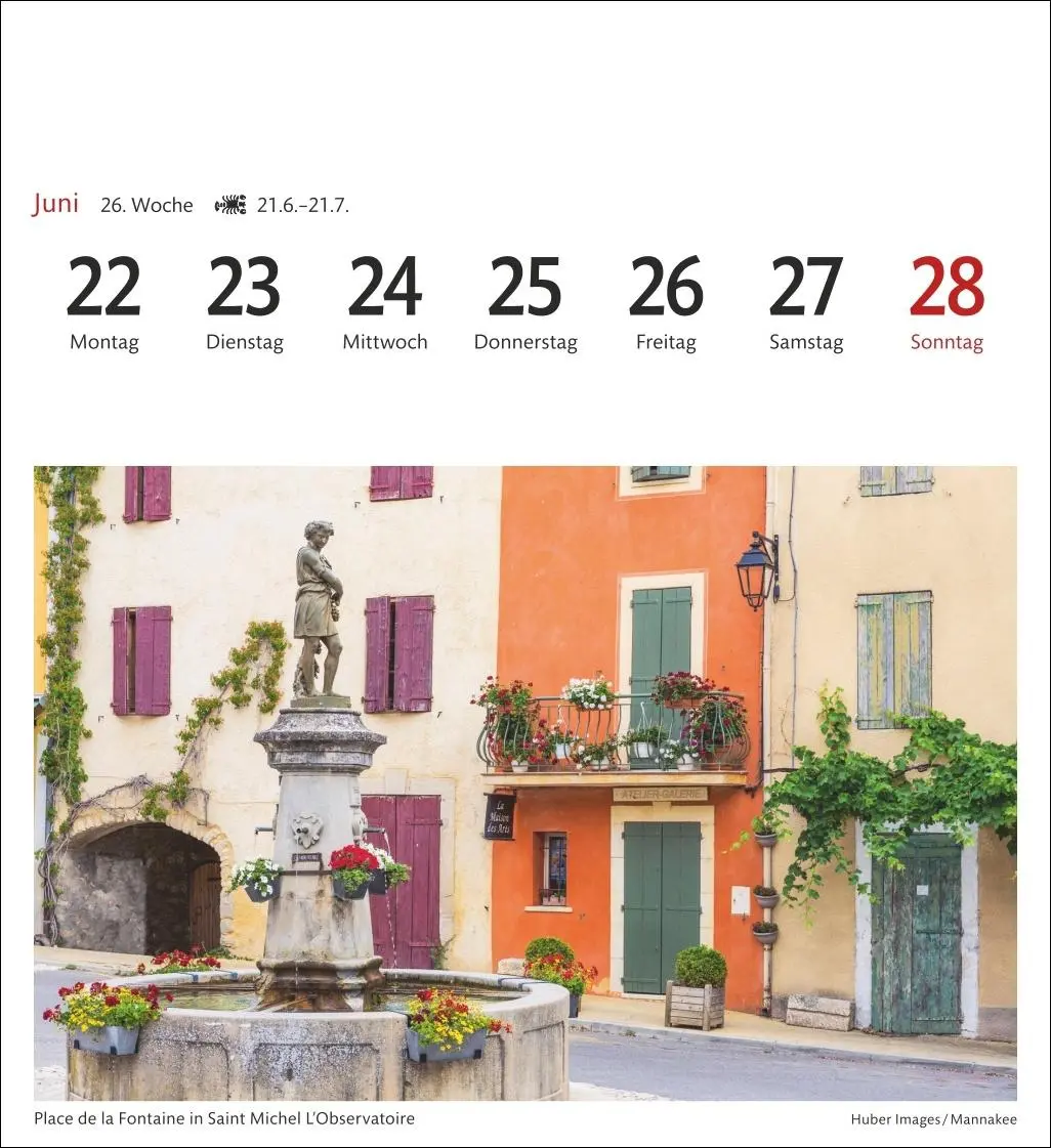 Bild: 9783840035654 | Provence Sehnsuchtskalender 2026 - Wochenkalender mit 53 Postkarten