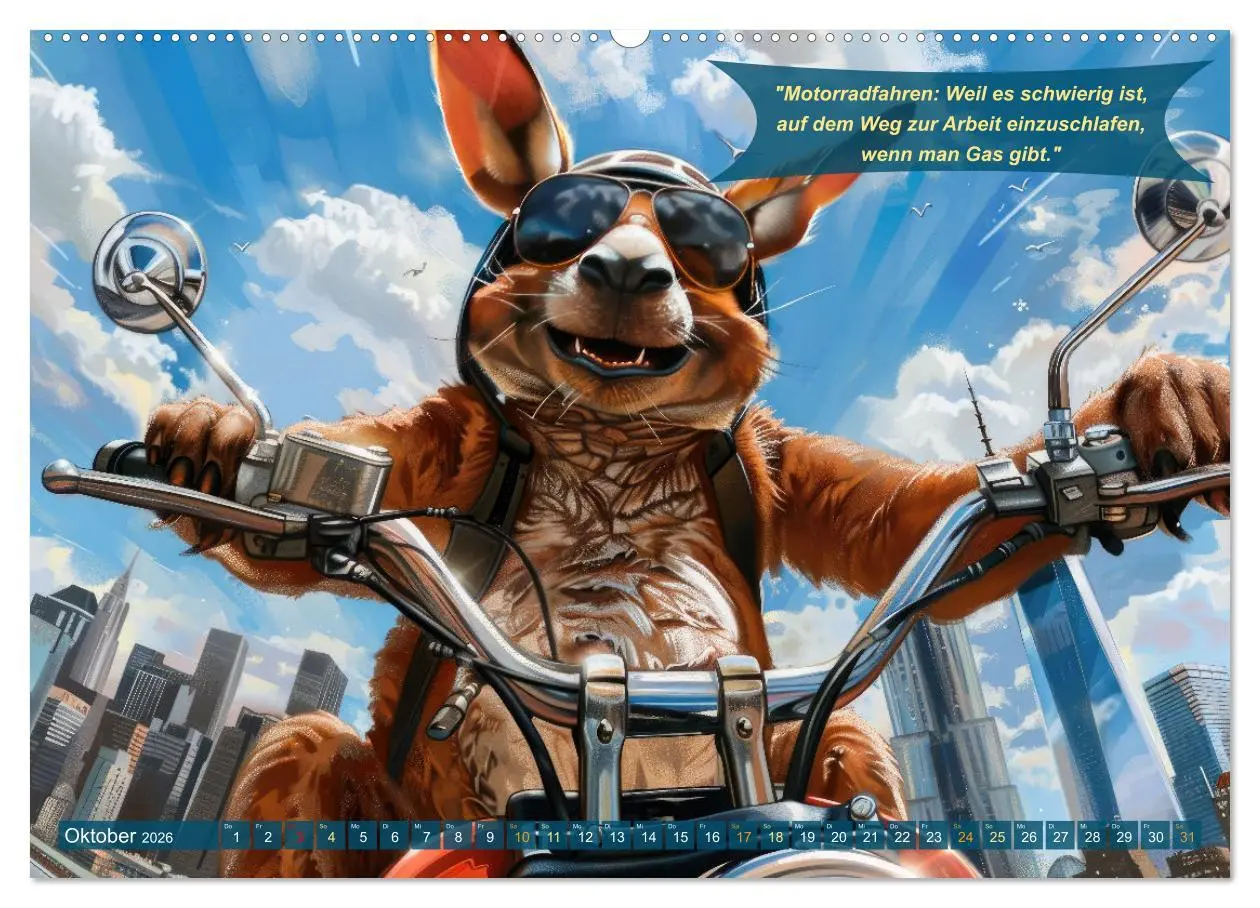 Bild: 9783457375754 | Tierisch lustige Motorradfahrer (Wandkalender 2026 DIN A2 quer),...