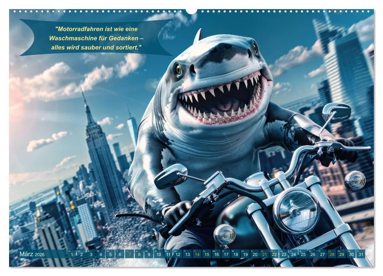 Bild: 9783457375754 | Tierisch lustige Motorradfahrer (Wandkalender 2026 DIN A2 quer),...