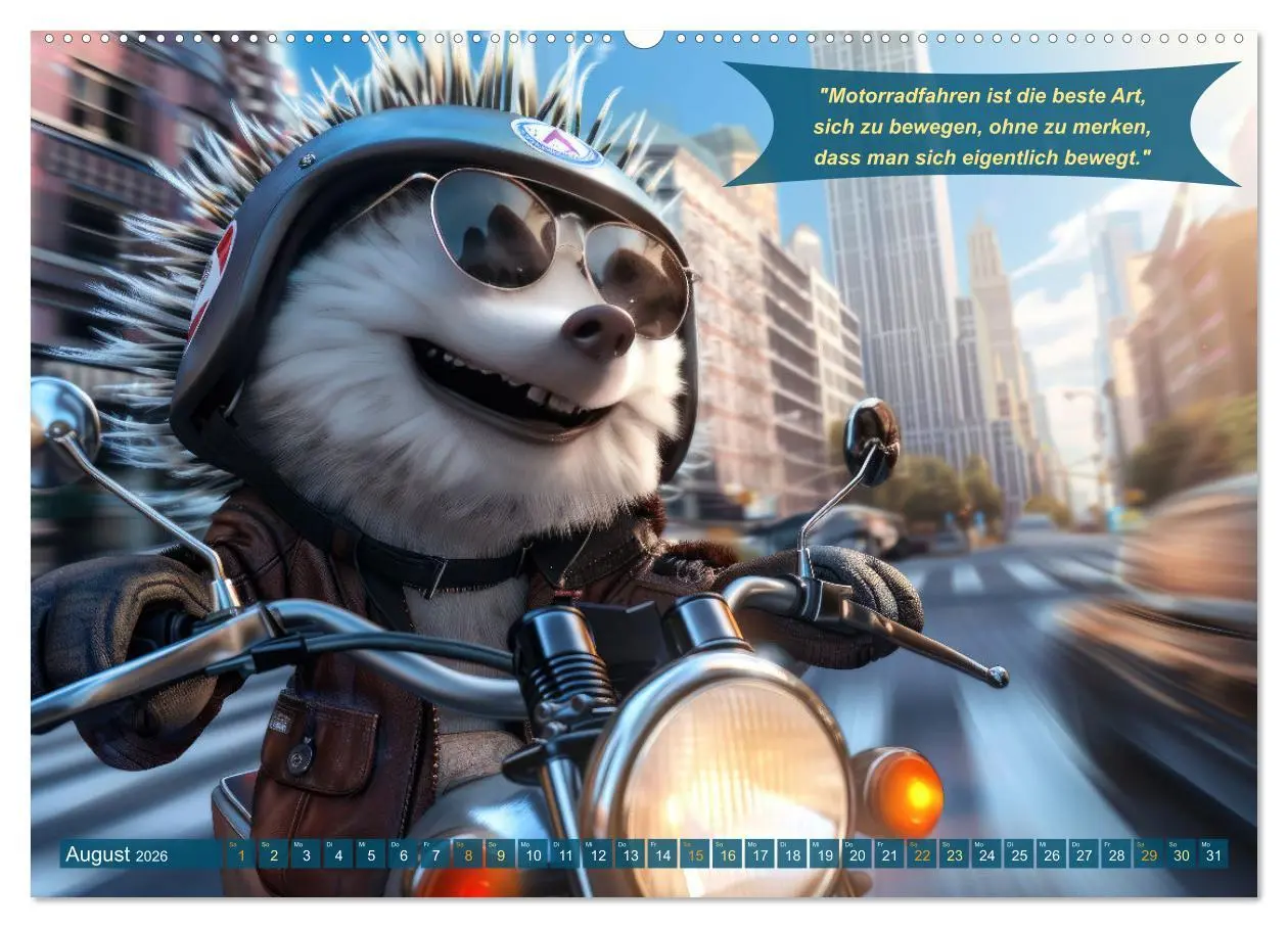Bild: 9783457375754 | Tierisch lustige Motorradfahrer (Wandkalender 2026 DIN A2 quer),...