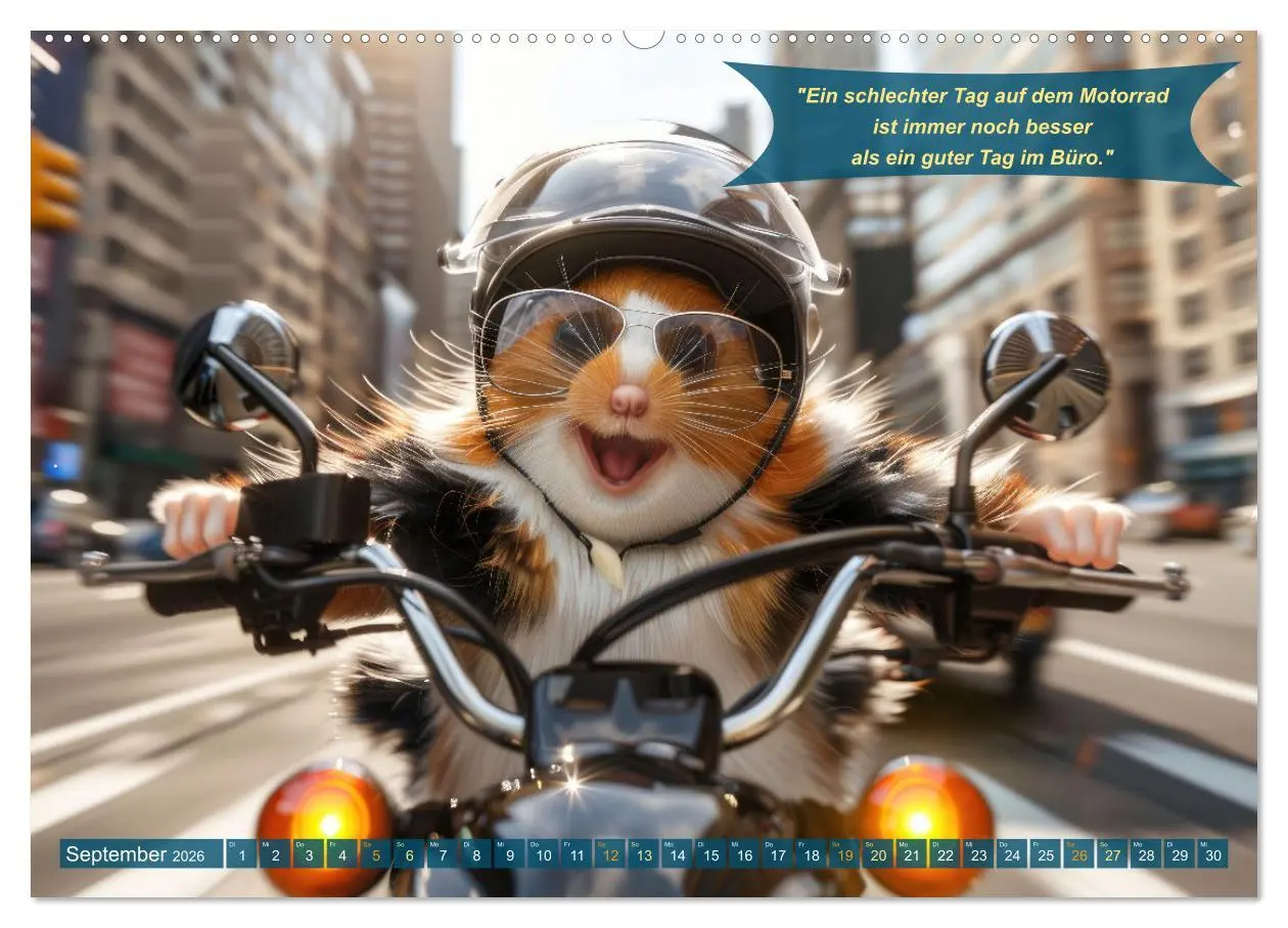 Bild: 9783457375754 | Tierisch lustige Motorradfahrer (Wandkalender 2026 DIN A2 quer),...