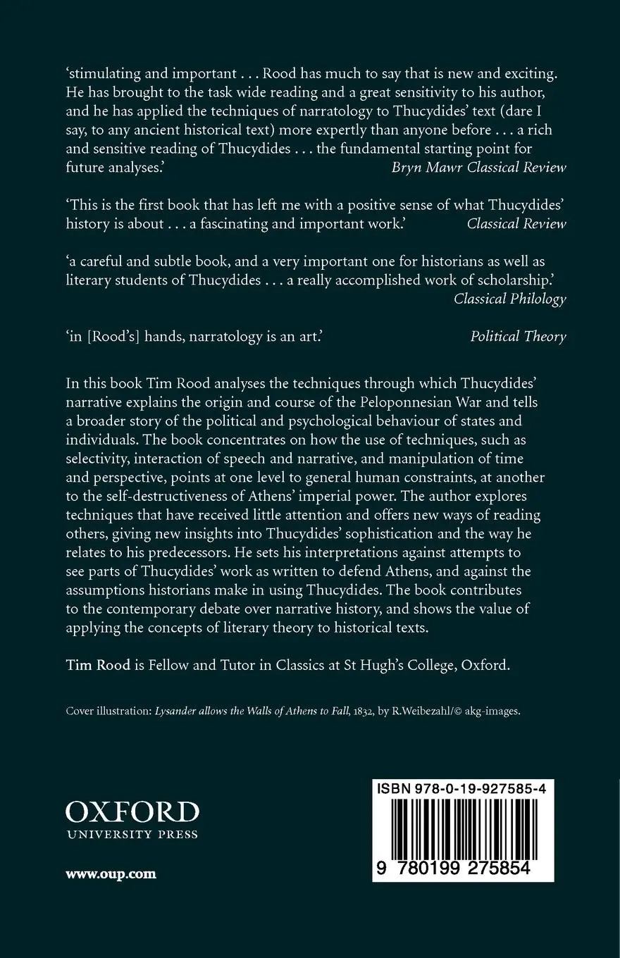 Rückseite: 9780199275854 | Thucydides | Narrative and Explanation | Tim Rood | Taschenbuch | 2004