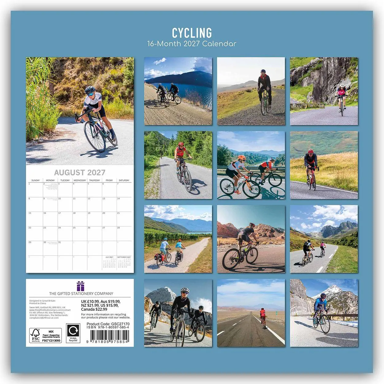 Rückseite: 9781805975854 | Cycling - Fahrradfahren - Fahrrad - Radsport 2027 - 16-Monatskalender