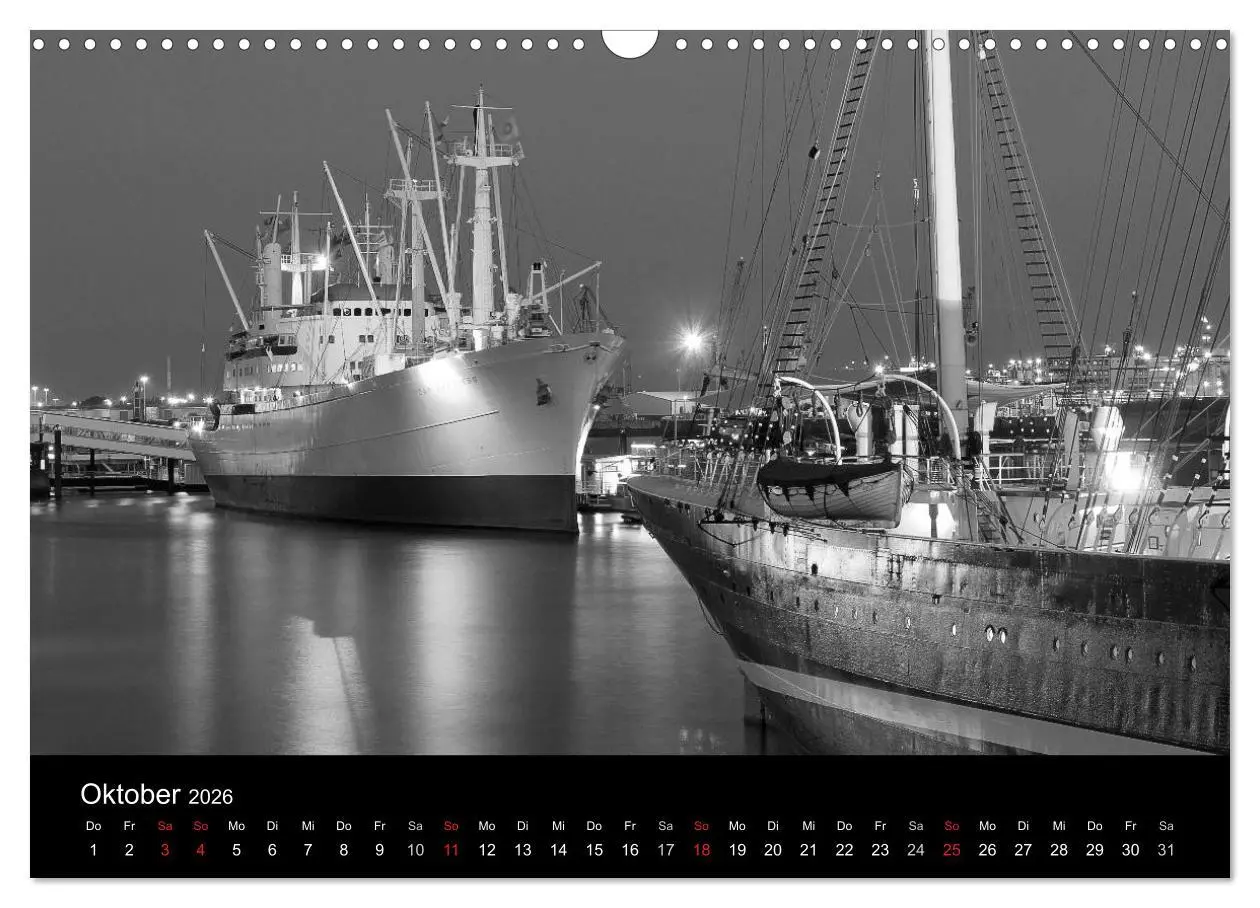 Bild: 9783516145854 | Hamburg monochrome Impressionen (Wandkalender 2026 DIN A3 quer),...