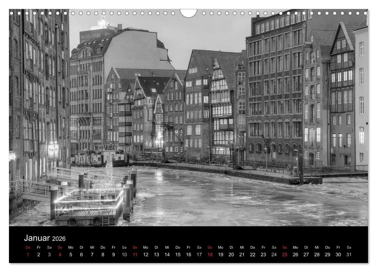 Bild: 9783516145854 | Hamburg monochrome Impressionen (Wandkalender 2026 DIN A3 quer),...