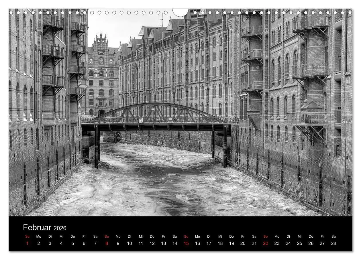 Bild: 9783516145854 | Hamburg monochrome Impressionen (Wandkalender 2026 DIN A3 quer),...