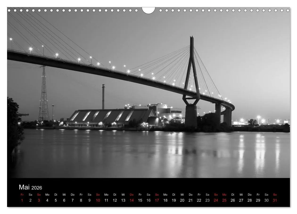 Bild: 9783516145854 | Hamburg monochrome Impressionen (Wandkalender 2026 DIN A3 quer),...
