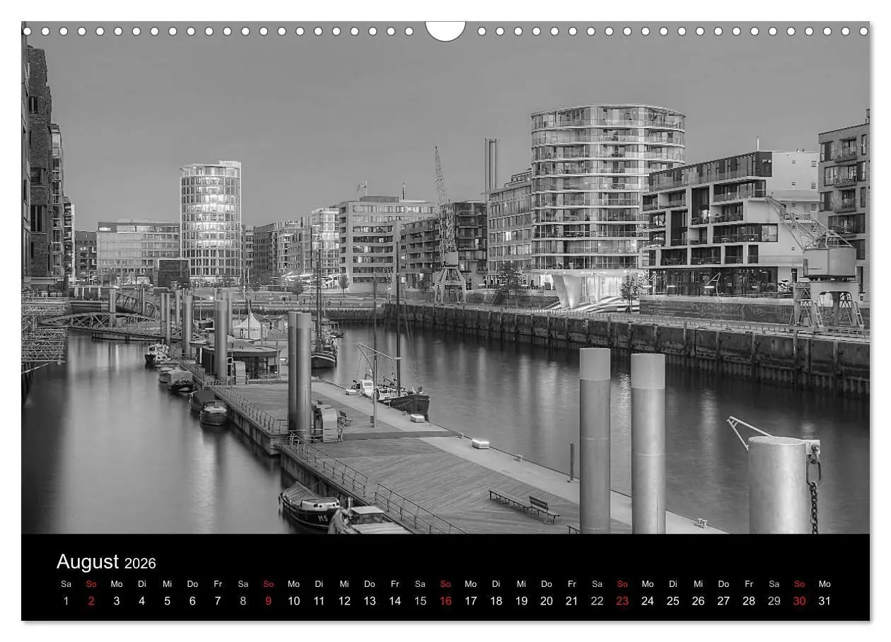 Bild: 9783516145854 | Hamburg monochrome Impressionen (Wandkalender 2026 DIN A3 quer),...