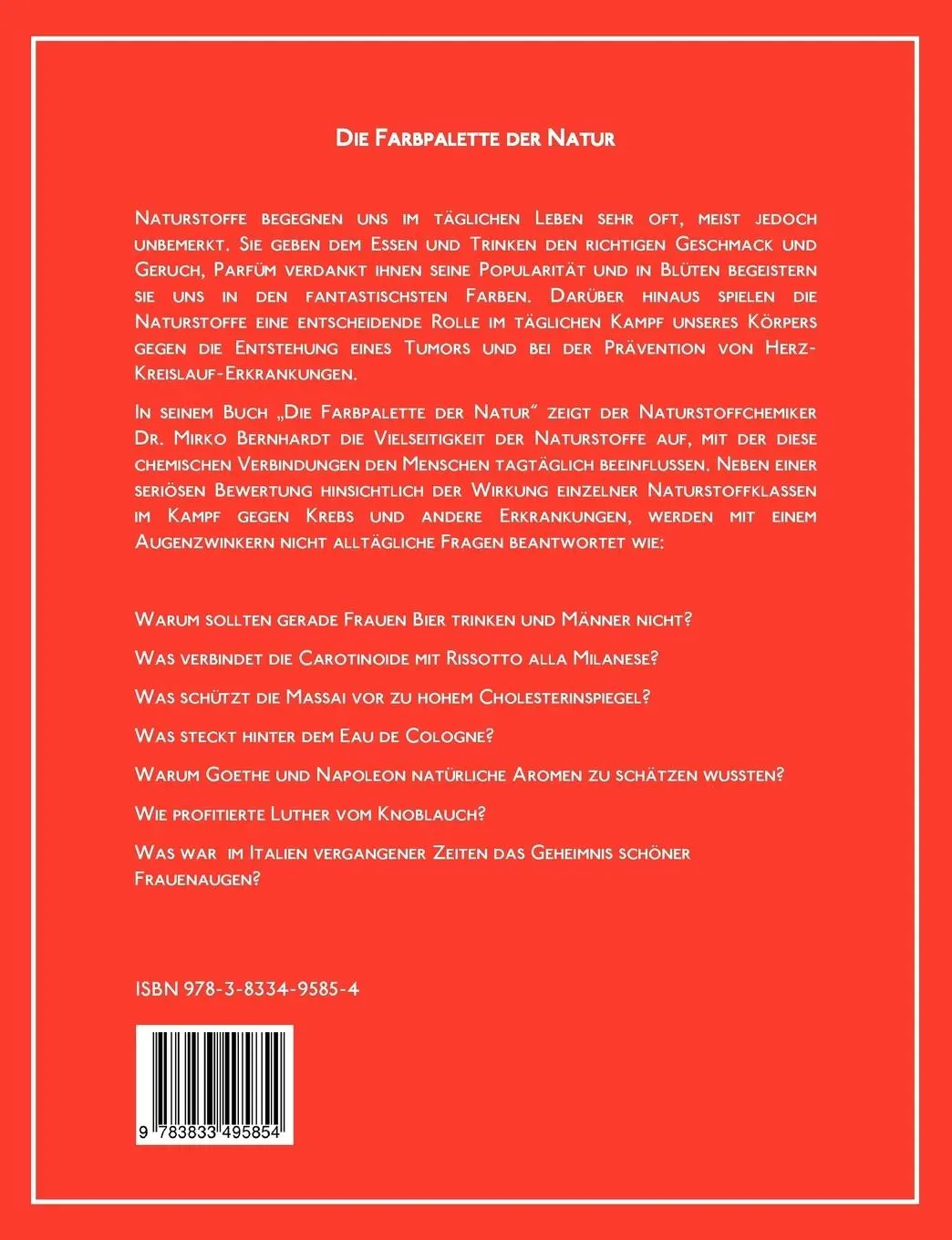 Rückseite: 9783833495854 | Die Farbpalette der Natur | Mirko Bernhardt | Taschenbuch | 104 S.