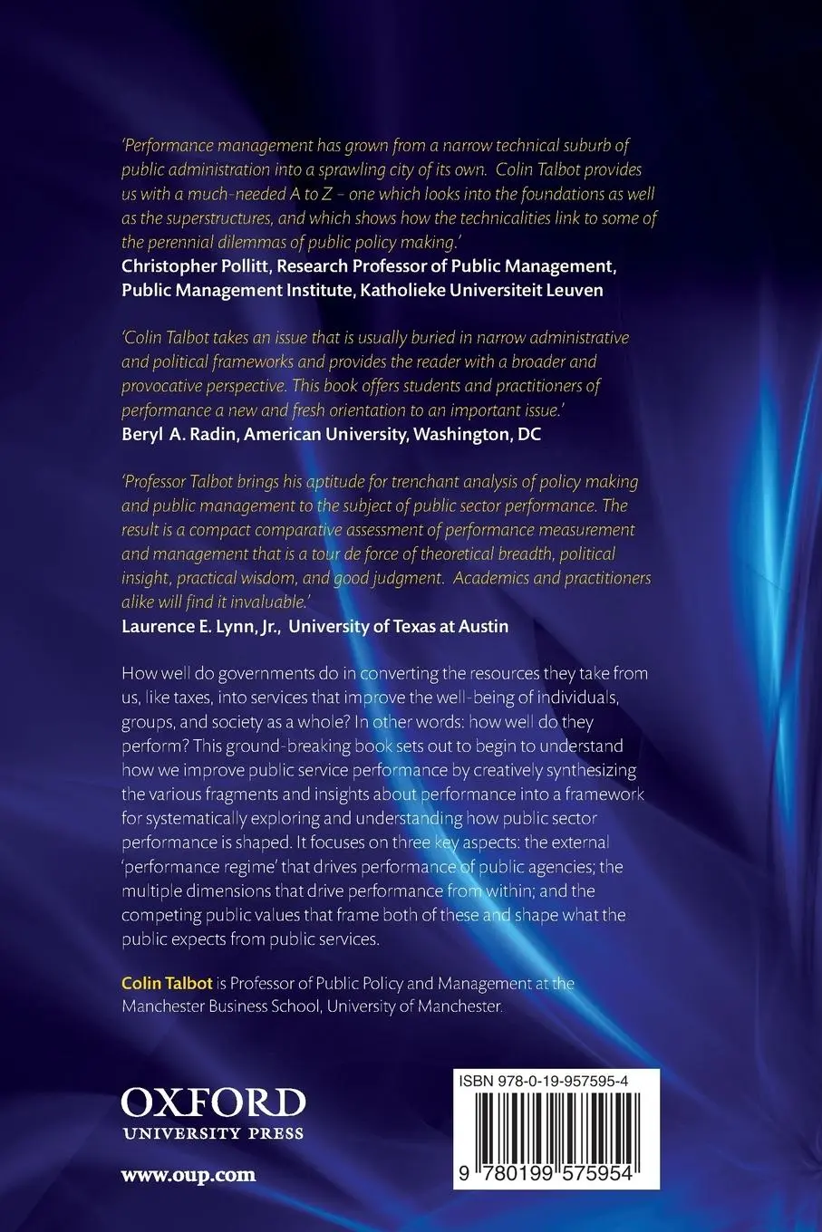 Rückseite: 9780199575954 | Theories of Performance | Colin Talbot | Taschenbuch | Englisch | 2010