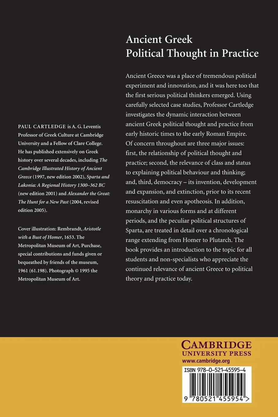 Rückseite: 9780521455954 | Ancient Greek Political Thought in Practice | Paul Cartledge | Buch