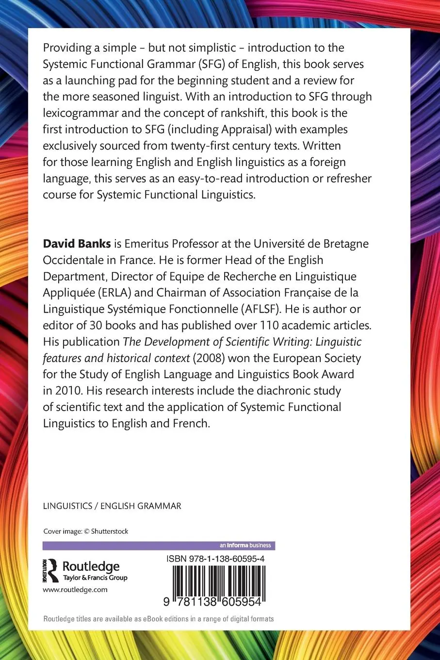 Rückseite: 9781138605954 | A Systemic Functional Grammar of English | A Simple Introduction