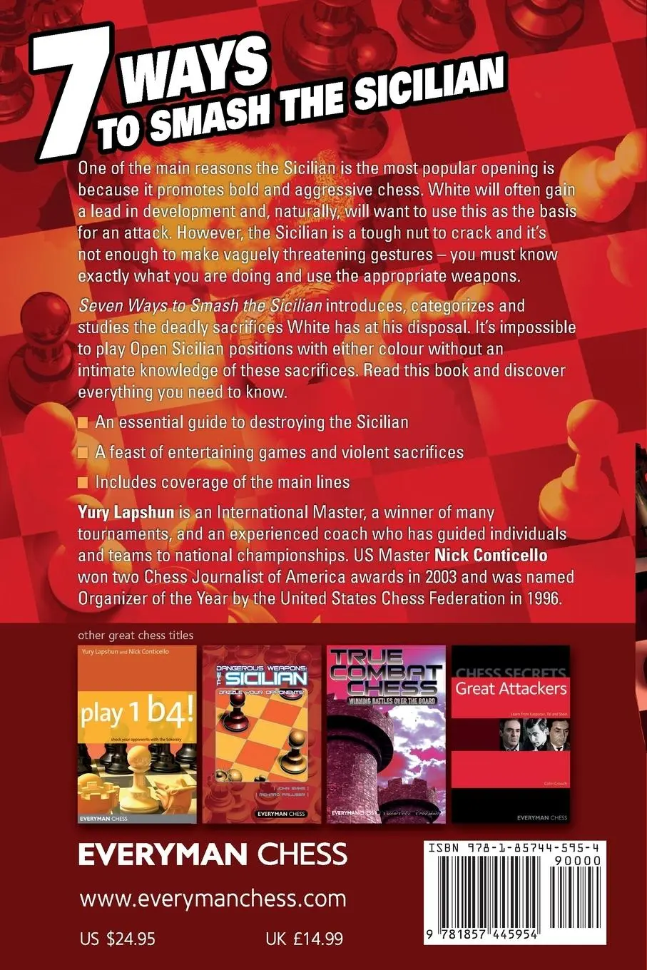 Rückseite: 9781857445954 | Seven Ways to Smash the Sicilian | Yury Lapshun (u. a.) | Taschenbuch