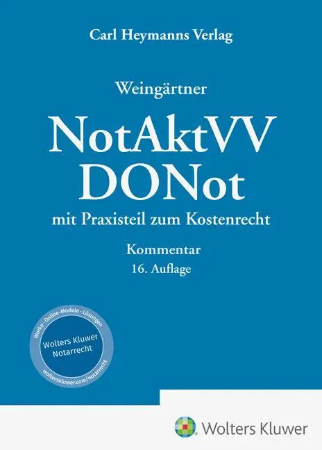 Cover: 9783452305954 | Weingärtner, DONot / NotAktVV - Kommentar | Matthias Frohn (u. a.)