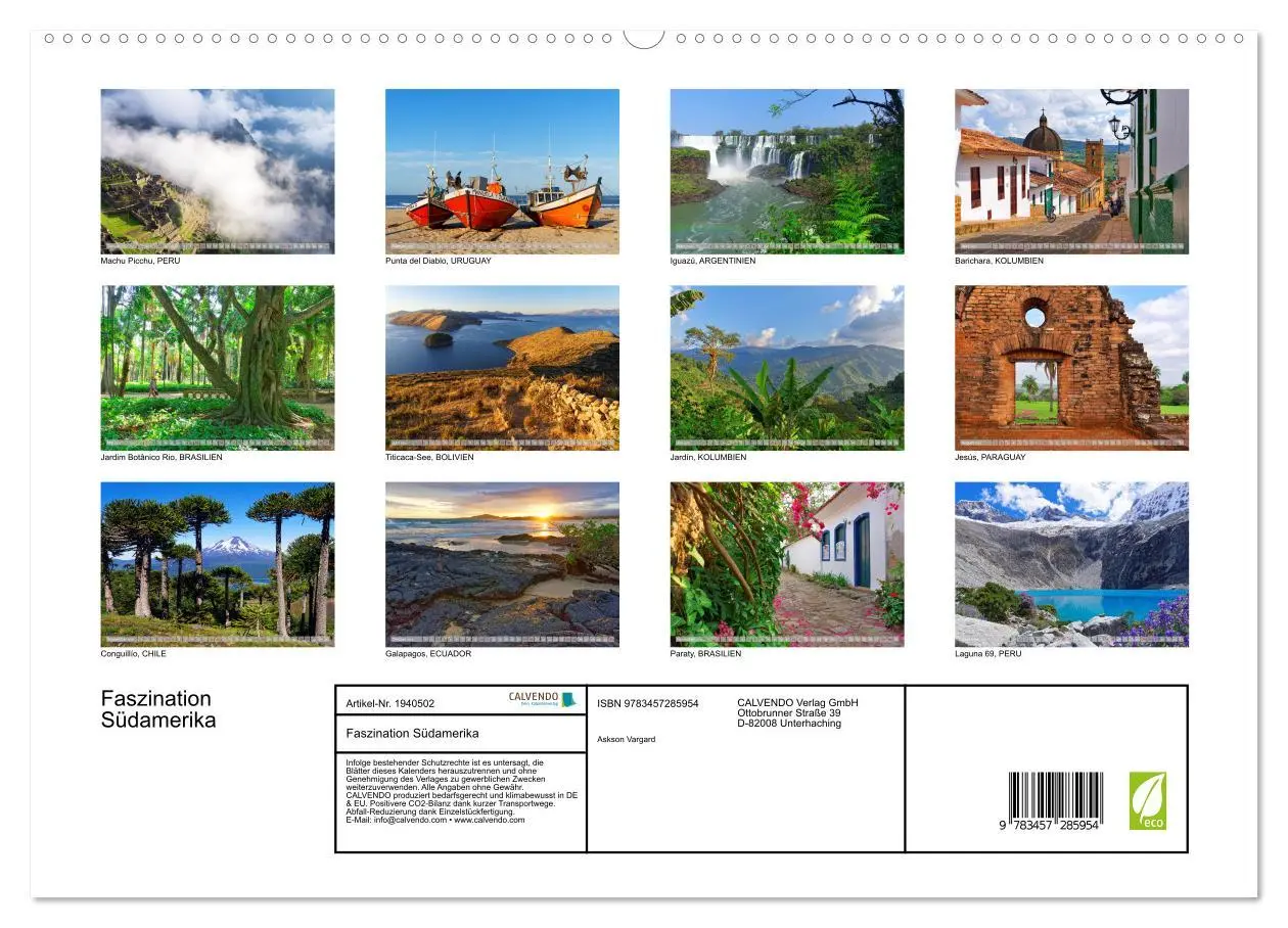 Bild: 9783457285954 | Faszination Südamerika (hochwertiger Premium Wandkalender 2026 DIN...