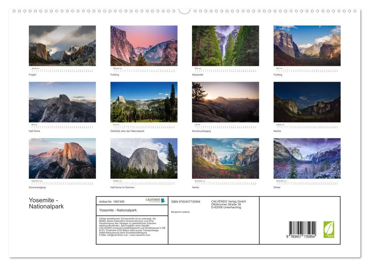 Bild: 9783457735954 | Yosemite - Nationalpark (hochwertiger Premium Wandkalender 2026 DIN...