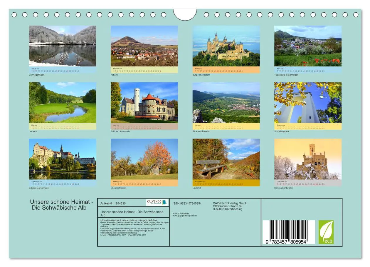 Bild: 9783457805954 | Unsere schöne Heimat - Die Schwäbische Alb (Wandkalender 2026 DIN...