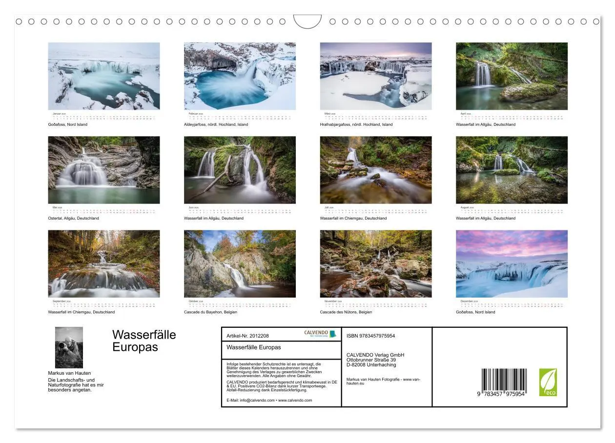 Bild: 9783457975954 | Wasserfälle Europas (Wandkalender 2026 DIN A3 quer), CALVENDO...