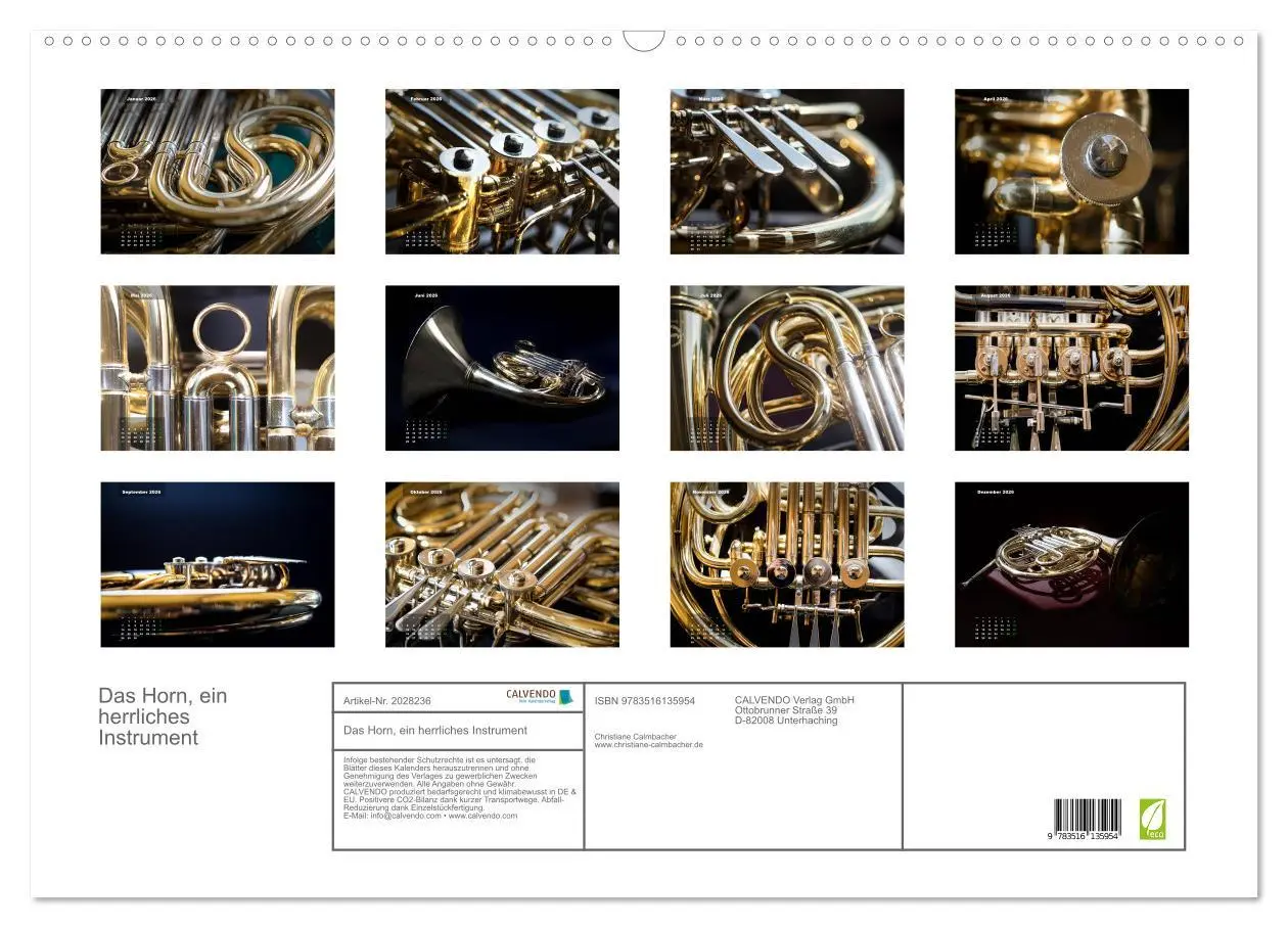 Bild: 9783516135954 | Das Horn, ein herrliches Instrument (Wandkalender 2026 DIN A2...