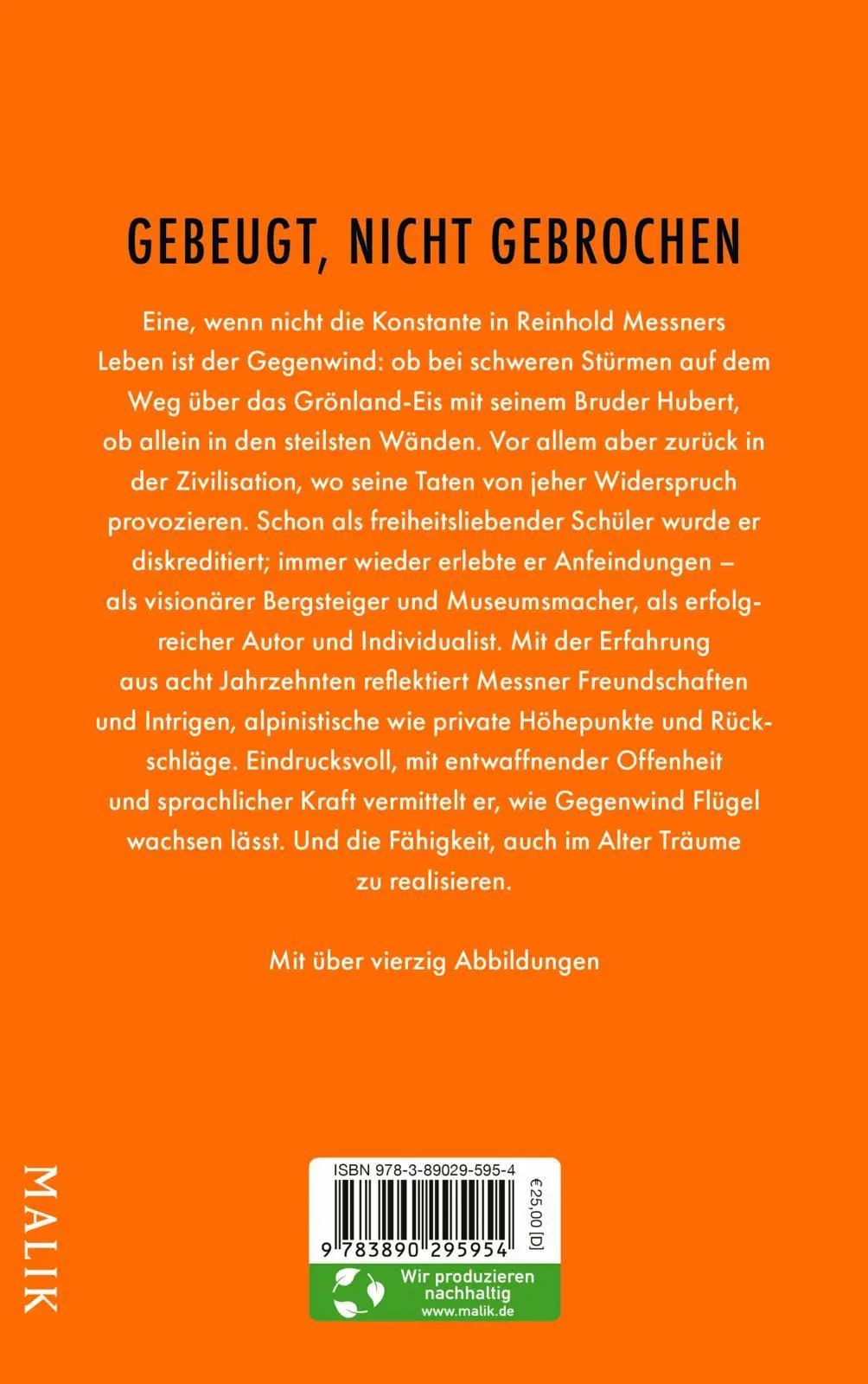 Rückseite: 9783890295954 | Gegenwind | Reinhold Messner | Buch | 336 S. | Deutsch | 2024 | MALIK