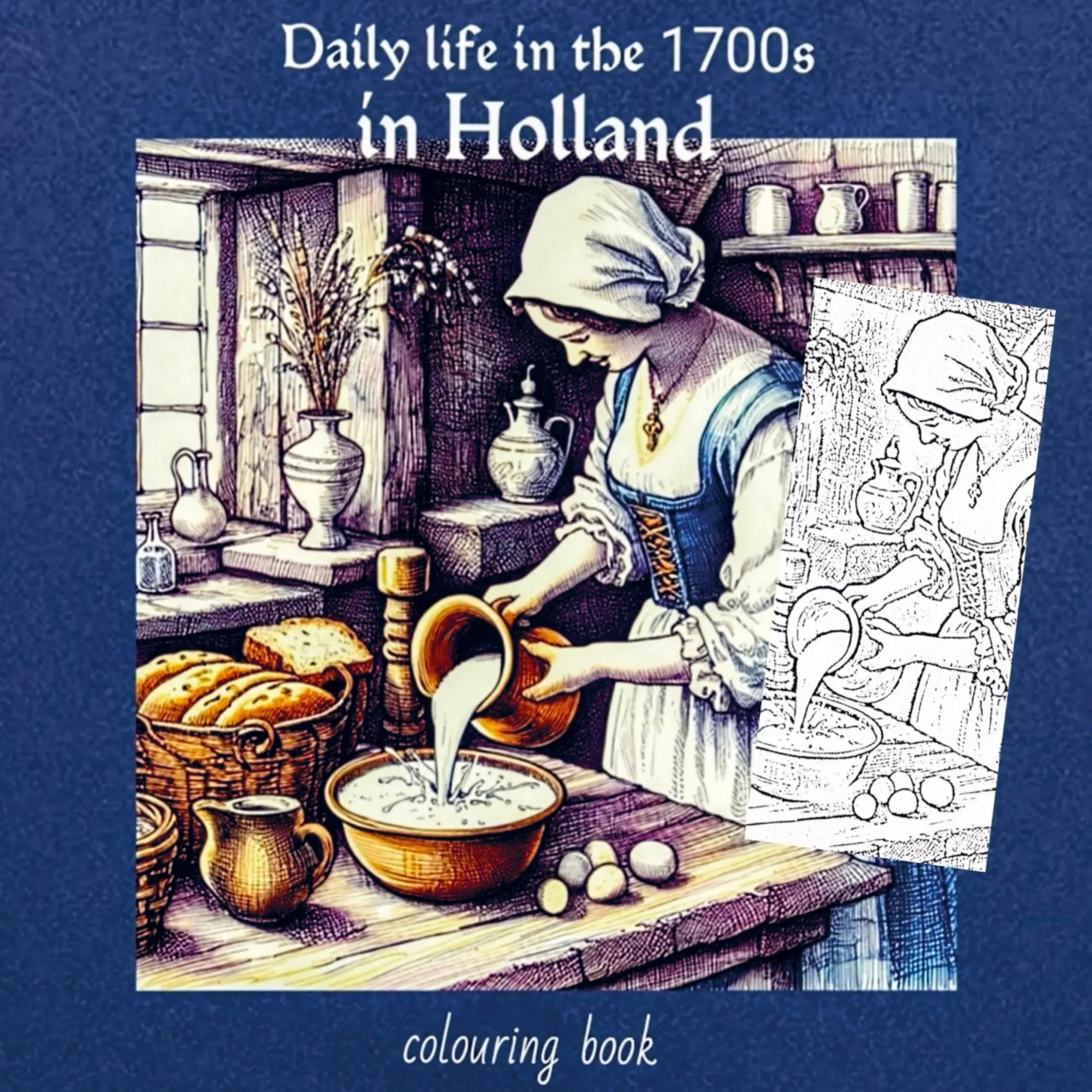 Cover: 9789403745954 | Daily life in 1700s in Holland | Colouring Pages | Liana J. F. Romeijn